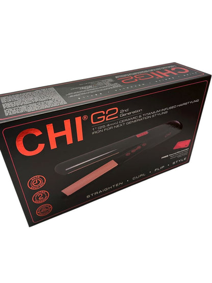 Chi G2 Professional Flat Iron Ceramic And Titanium 1 Inch Hairstyling Iron New