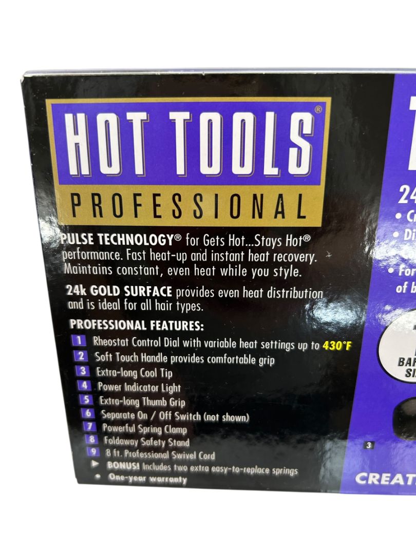 Hot Tools Professional Hair Curling Iron 1" 1181 Spring Gold Styling Beauty New