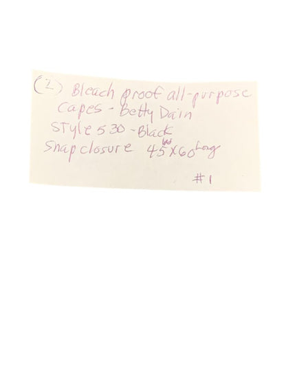 Set of 2 Betty Dain Bleachproof All Purpose Hair Styling Cape Style 530 Black