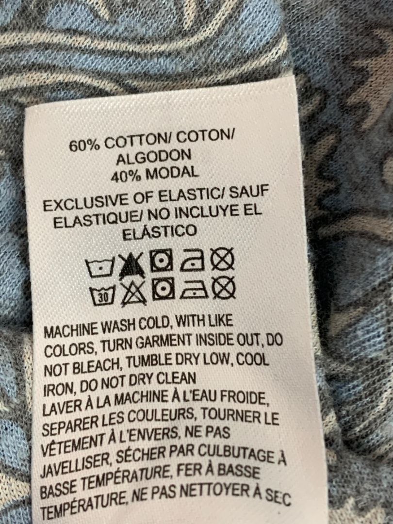 Size XL Lucky Brand Womens Knit Peasant Style Top Blue Ivory Boho