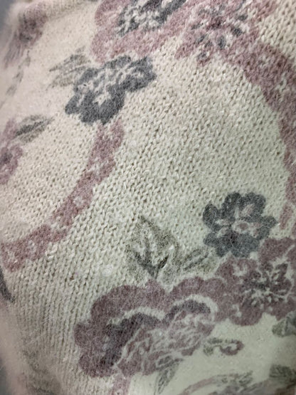 Medium Rachel Max Womens Silk Angora Blend Floral Sweater