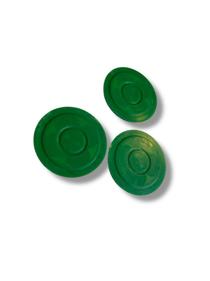Set of 3 Green Midcentury Buttons Acrylic Clover Design 1.1" (28mm)