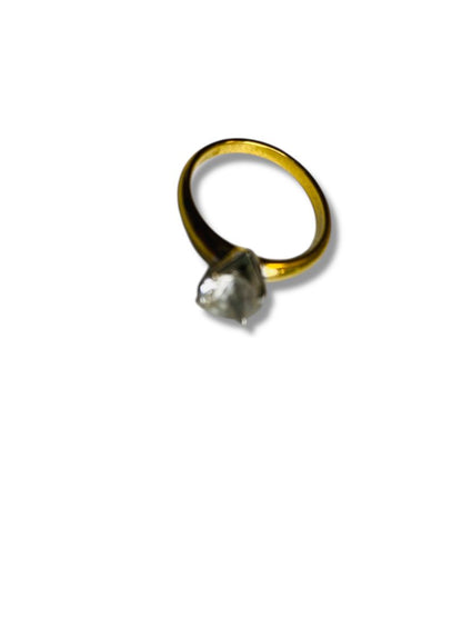 Vintage Size 8 Faux Diamond Ring 18k Gold Filled 7.5mm