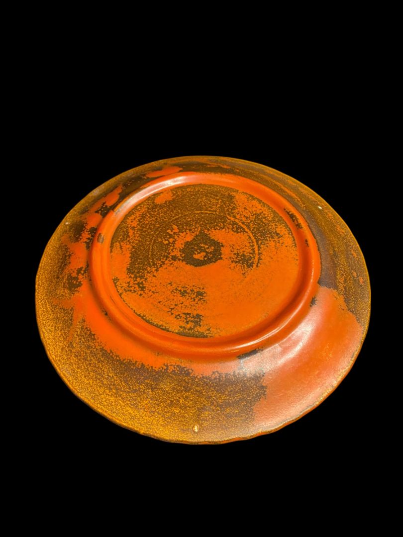Midcentury Orange Brown 7" Plate Burst Pattern