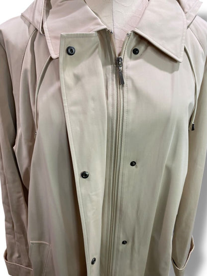Size XL Fleet Street Womens Tan Removable Lining & Hood Jacket Zip Up