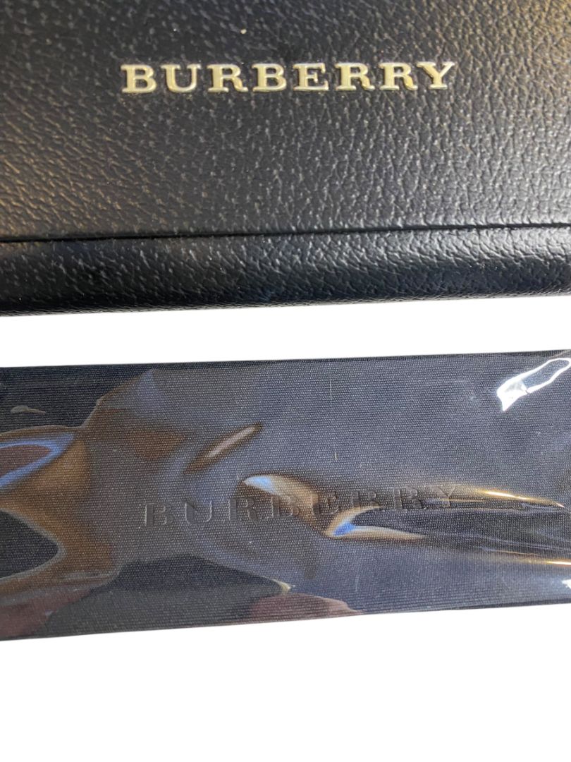 Black Burberry Eyeglasses Case Hard Shell Cleaning Cloth 6.75"l