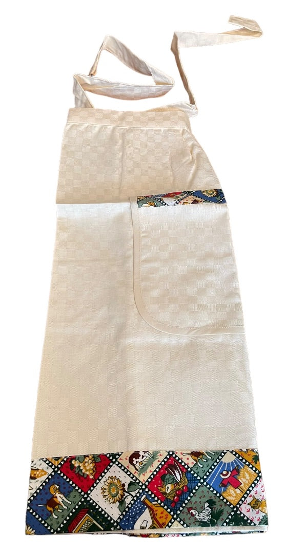 La Casa Di Beatrice Firenze Ivory Farmhouse Waist Apron New Pockets