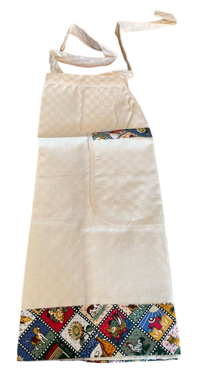 La Casa Di Beatrice Firenze Ivory Farmhouse Waist Apron New Pockets
