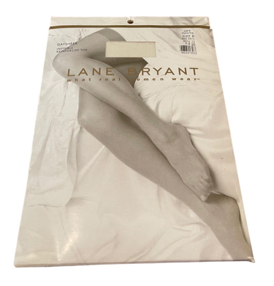 Size B Lane Bryant Daysheer Off White Invisible Reinforced Toe Pantyhose Plus Size