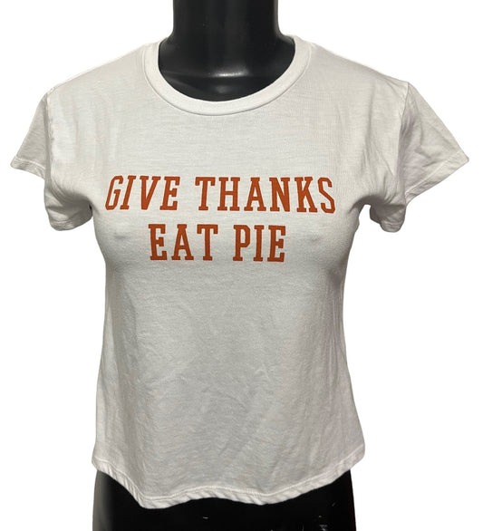 Medium Sub_Urban Riot Give Thanks Eat Pie Junior Women's Crop TShirt