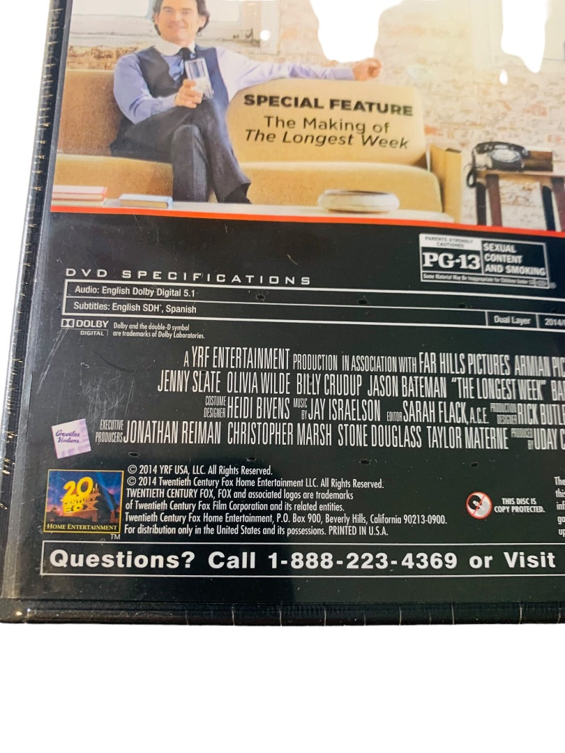 The Longest Week Sealed New DVD PG-13 Movie Jenny Slate Olivia Wilde