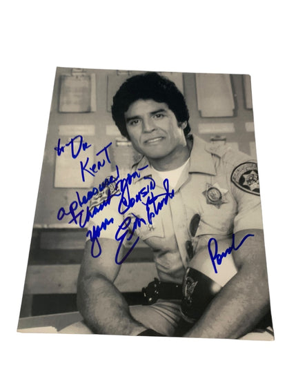 Signed Erik Estrada CHIPS 8x10 Photo Black White Personalized Autograph