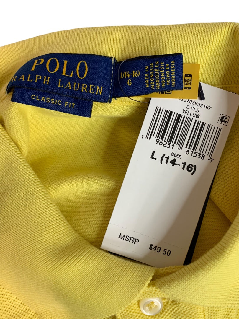 Large (14-16) Polo Ralph Lauren Boys New Buttter Yellow Shirt Short Sleeve