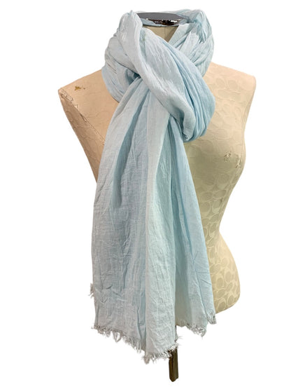 Repeat Brand Lightweight Blue Cotton Shawl Wrap Convertible Scarf 44 x 80 Inches