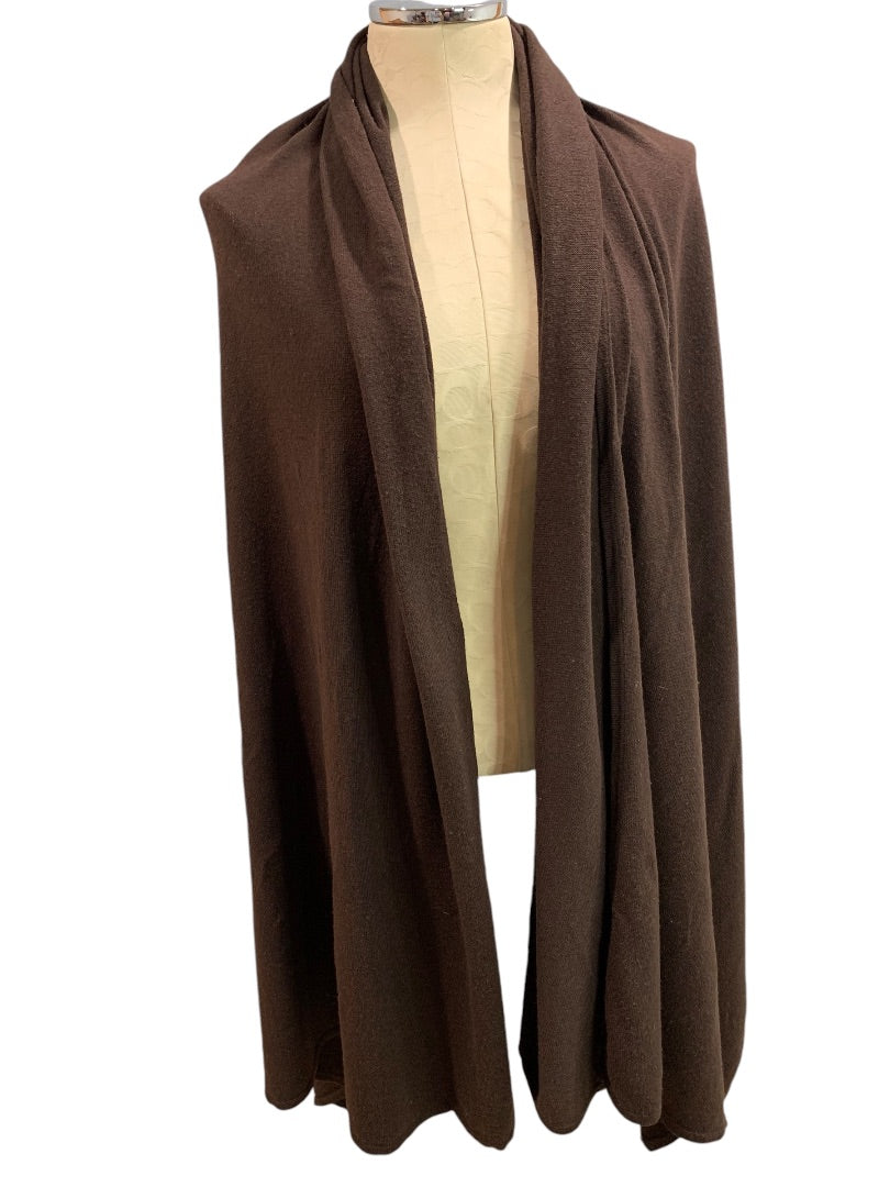 DreamSacks Wrap Brown Sweater Shawl Silk Cashmere Blend 43 x 40 Inches