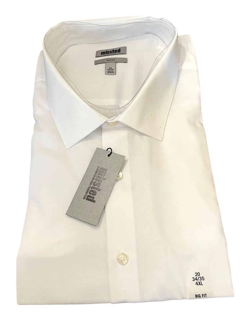 20 34/35 4XL Unlisted Kenneth Cole Big Fit Mens Dress Shirt White NEW