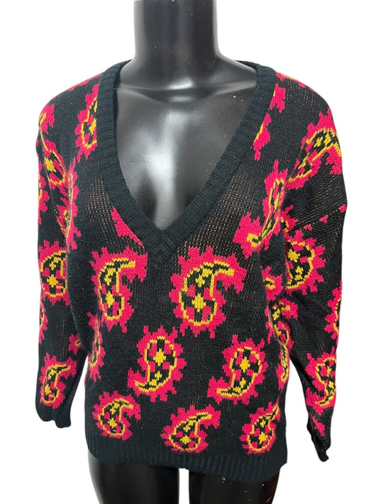 Medium Arlando Vintage 1990s Womens V-Neck Paisley Sweater