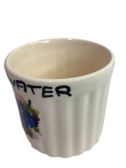 Vintage Salt Water Handpainted Ceramic Cup Flower 2.5 Inches