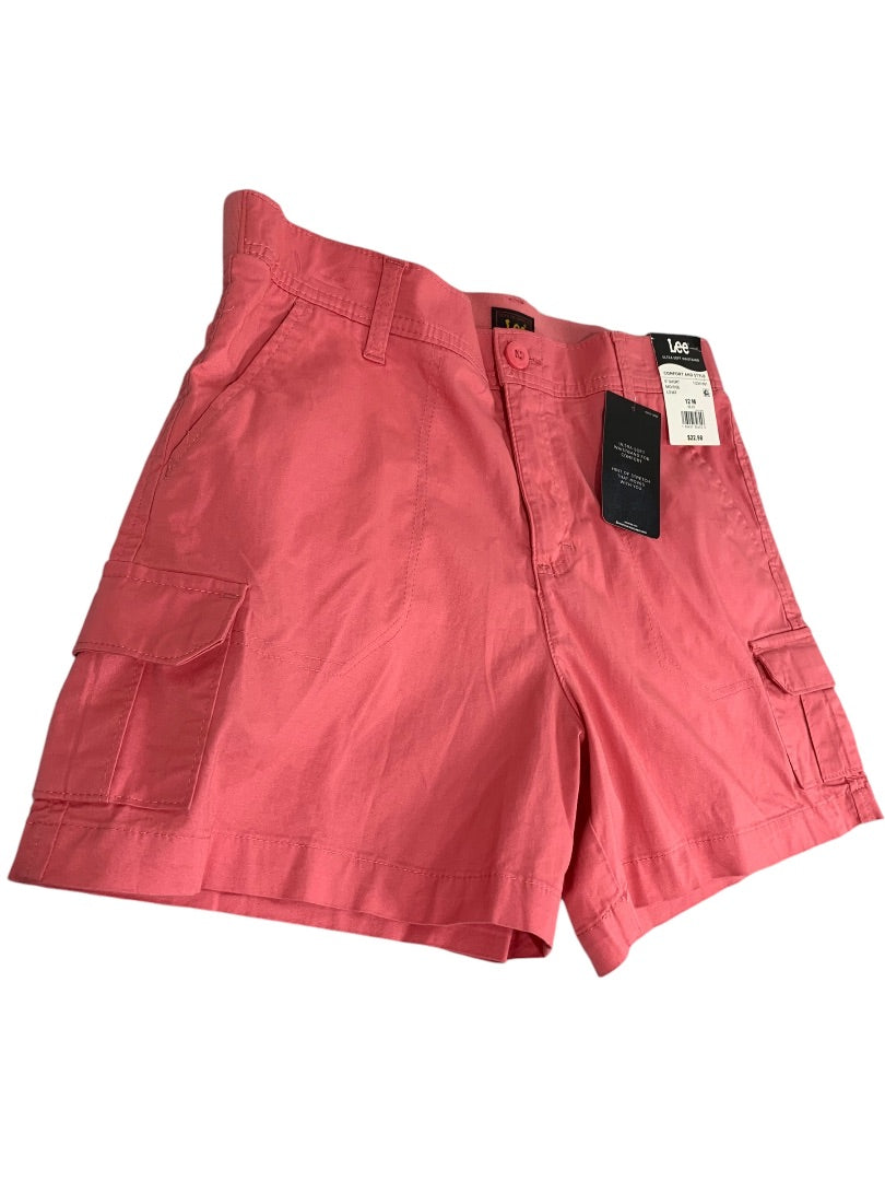 Size 12M Lee Womens New Mid Rise 5 Inch Shorts Coral Chino