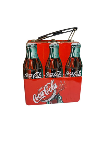 Coca-Cola Tin Lunch Box Clasp 6 Pack Look  6.25" x 2.5"