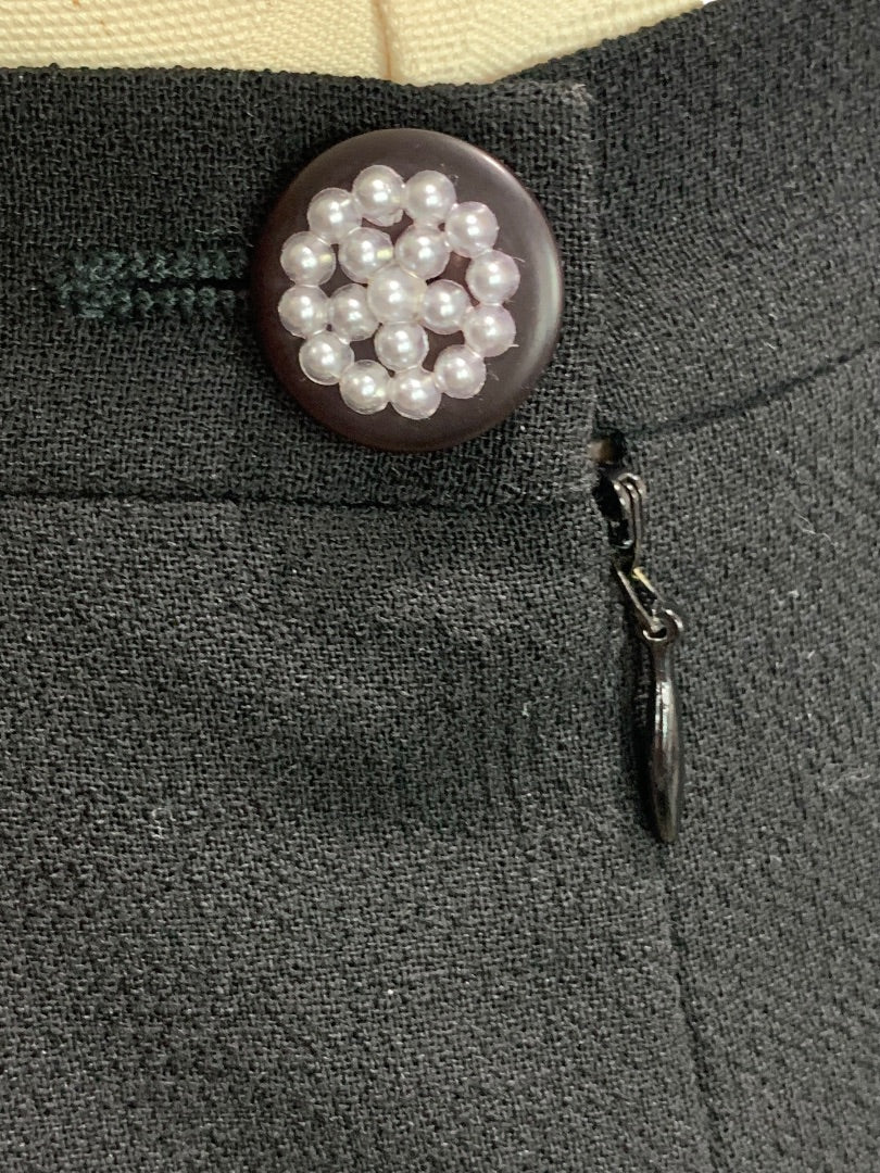 Size 46 (US 14) Morabito Paris Womens Wool Black Straight Suit Skirt