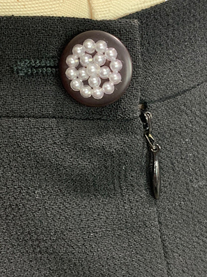 Size 46 (US 14) Morabito Paris Womens Wool Black Straight Suit Skirt