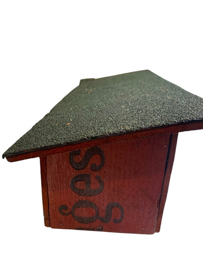 Vintage Primitive Wooden Farmhouse Miniature Outbuilding 1941 Red