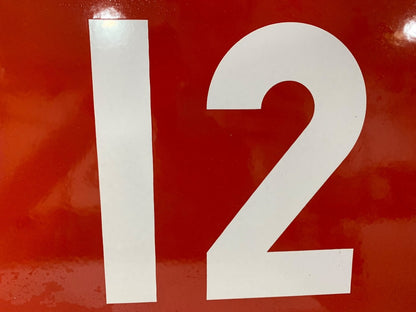 Vintage Porcelain on Metal Sign "Gate 12" 35.5 x 12 Inch Heavy Gauge