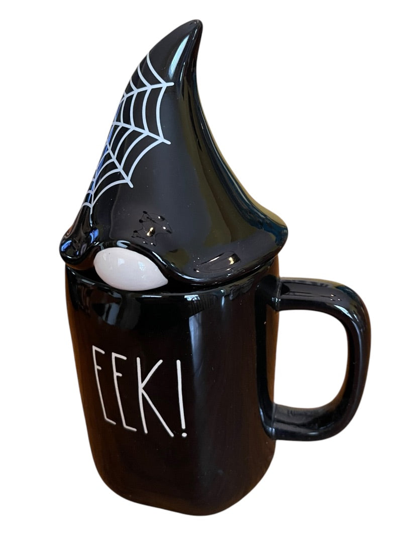 Rae Dunn by Magenta Black EEK! Halloween Gnome 24 oz Mug  Lid