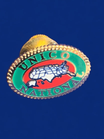 Unico Internationl Lapel Pin .7 Inch Oval Red Green