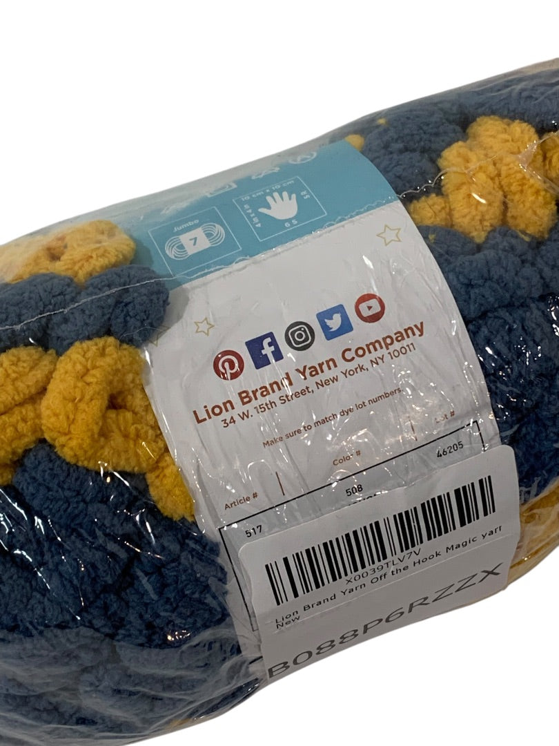 Lion Brand Yarns Off the Hook Magic Blue Yellow 3.3 oz (95g) Anchor New