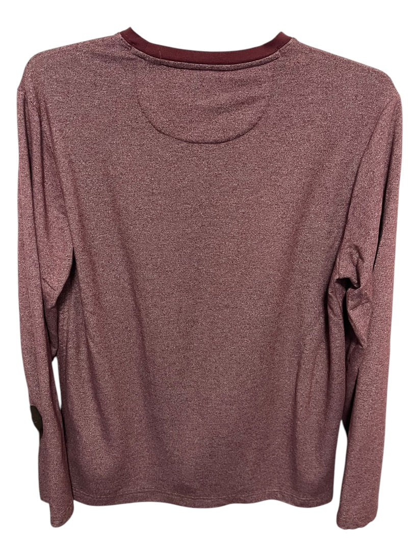 Large Michael Bastian Long Sleeve Pocket Mens Crew Neck Red Heather