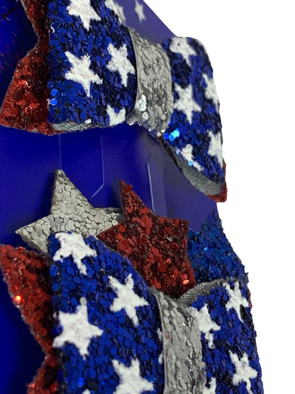 Claires New Set of 4 Patriotic Hair Bows Clip Glitter Sparkle