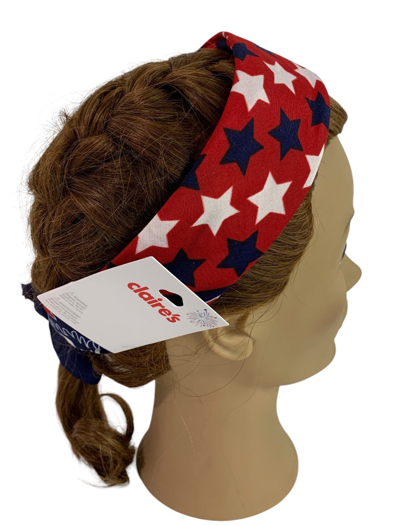 Claires New Hair Fabric Headband Tied Handkerchief Stars