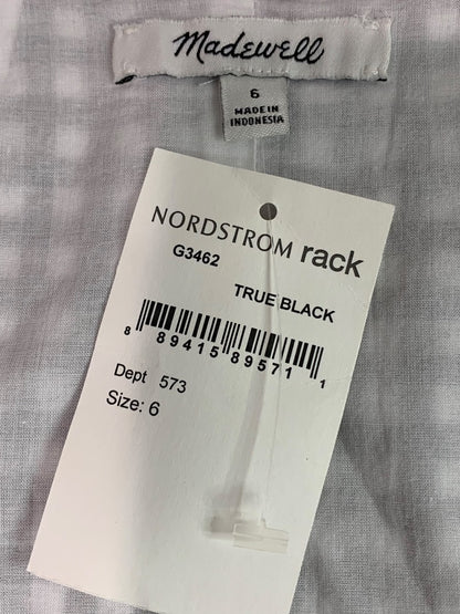 Size 6 Madewell New Wrap Skirt Black White Gingham Plaid