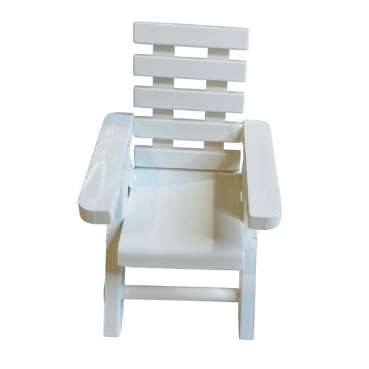 White Acrylic Chair Miniature Dollhouse Outdoor Patio 3 Inch 1:12 Scale