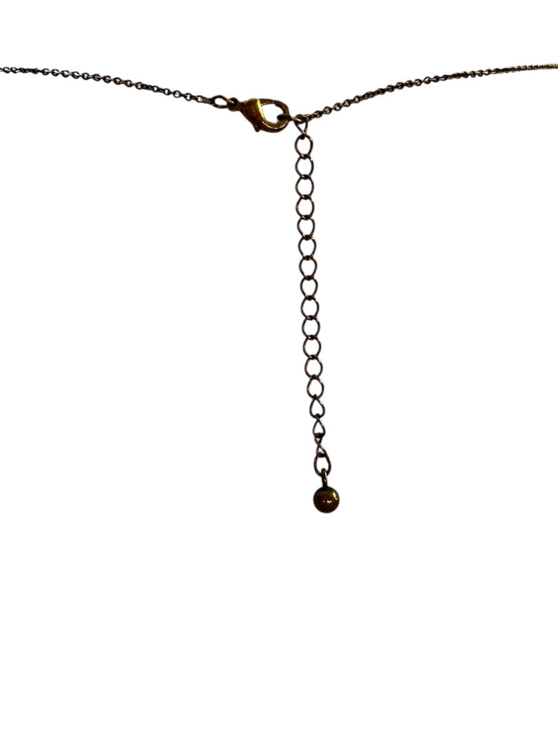 Delicate Copper Color 15 Inch Chain Necklace 2 Inch Extender "M" Pendant