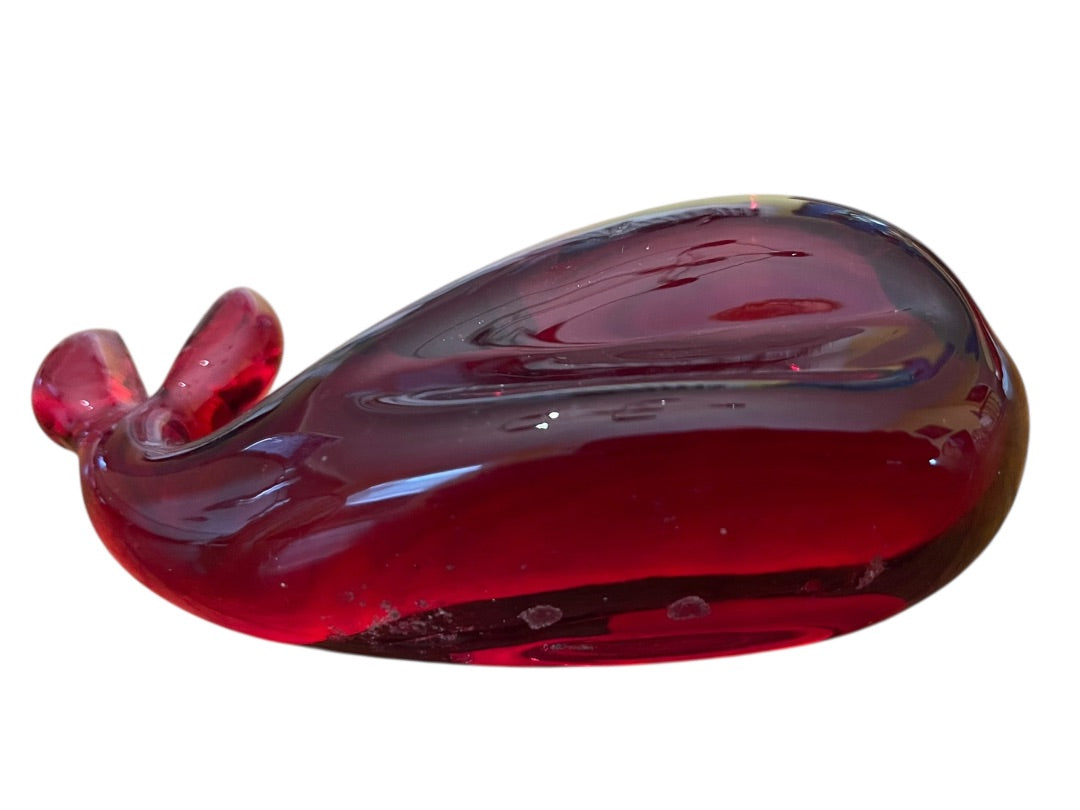 Vintage Rainbow Hand Blown Glass Whale Red Huntington West Virginia Sticker