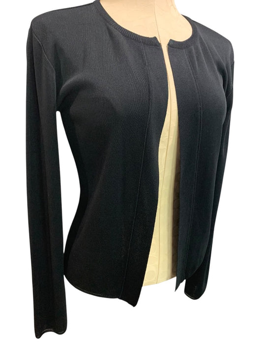 Small Asahi Kasei Womens Black Open Lightweight Cardigan Sweater Japan