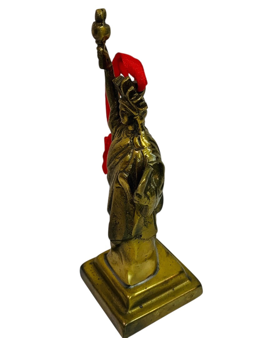 Restoration Hardware Brass Statue of Liberty Figure Tabletop or Hanging 5 Inch