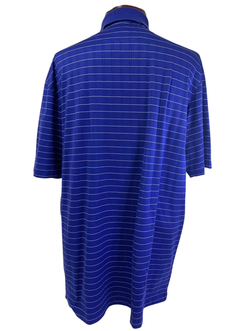 XL Nike Mens Tiger Woods Collection Blue Striped Golf Polo Shirt