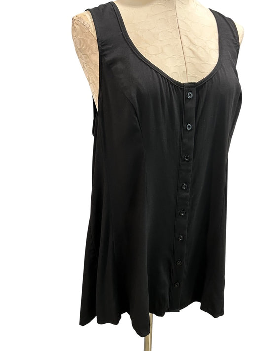 2X Torrid Womens Black New Sleeveless Blouse Cinch Back Waist Adjustable