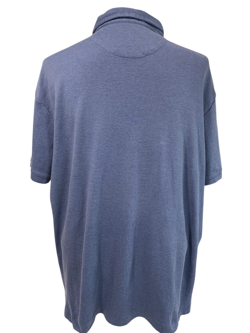 XXL Tahari Mens Blue Golf Polo Shirt Soft Single Pocket Short Sleeve