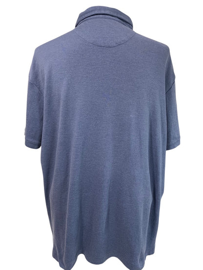 XXL Tahari Mens Blue Golf Polo Shirt Soft Single Pocket Short Sleeve