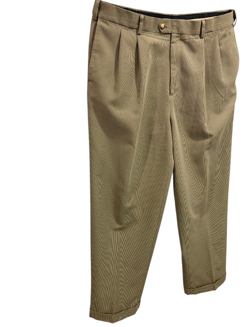 38 x 32 Croft & Barrow Mens Dress Pants Brown Black Micro Houndstooth