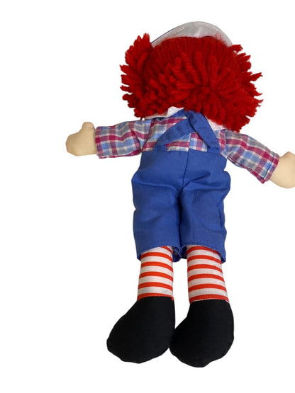 Vintage Raggedy Andy Rag Doll 12" Button Eyes Embroidered Face