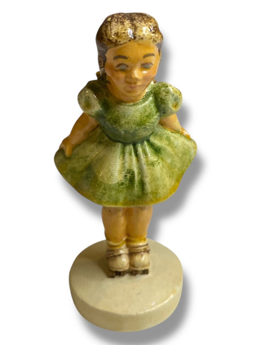 1978 Sebastian Miniatures Numbered Figurine Sidewalk Days Girl Skates 3.5"