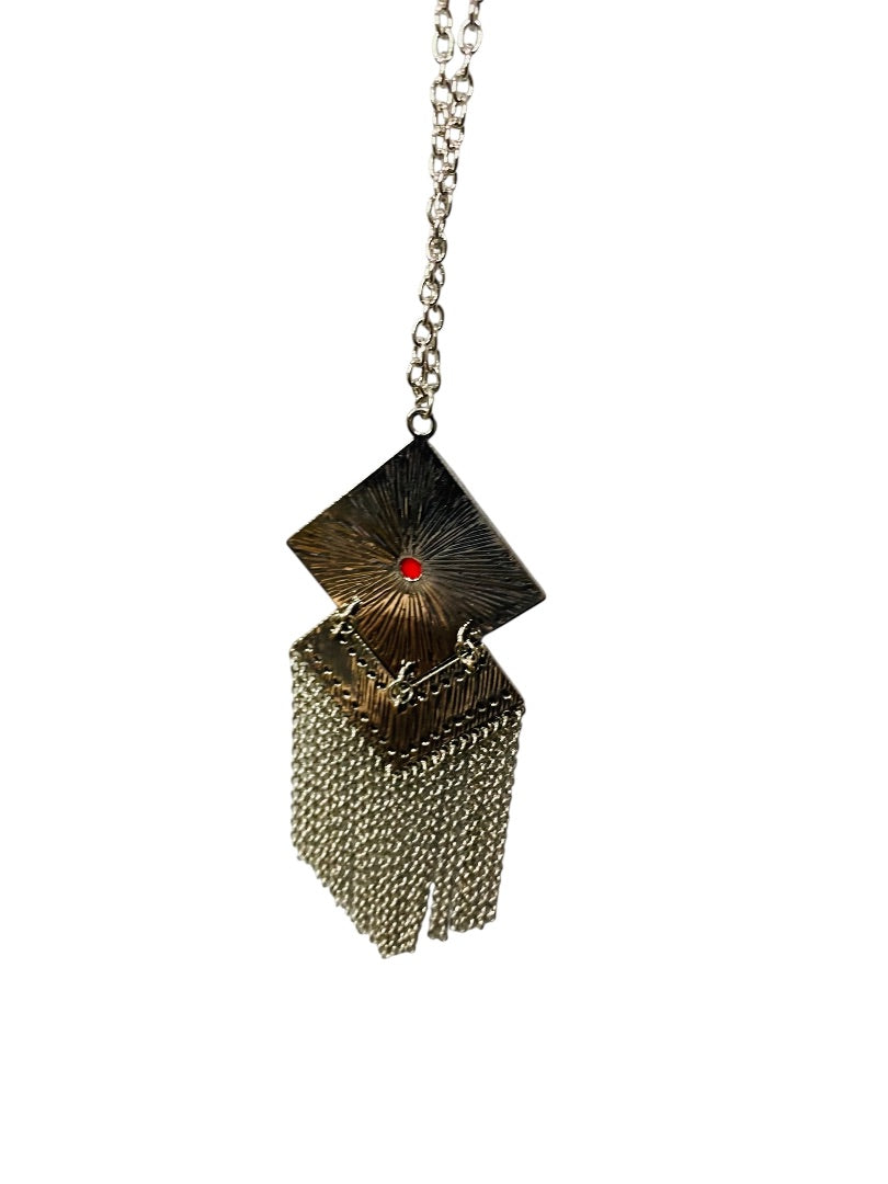 Paparazzi New Silvertone Necklace and Earring Set Red Beads 40"