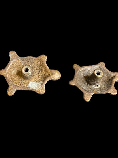 Set of 2 Brass Turtle Drawer Pull Knobs 62mm 2.4"