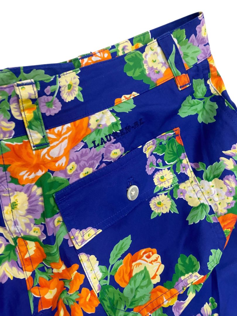 Size 12 Lauren Ralph Lauren Womens Lightweight Floral Pants Wide Leg